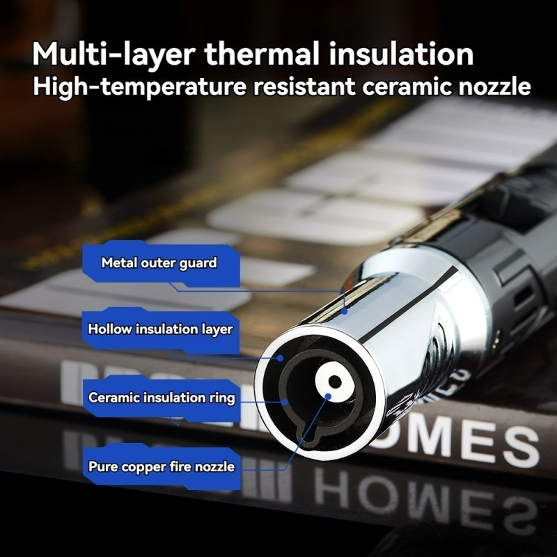 2Pcs Multi Functional Jet Flame Torch Lighter With 360 Degrees Upside Down Ignition Adjustable Flame Refillable Heat Resistant Lighter Suitable For Cigars Moxibustion Charcoal Outdoor Home