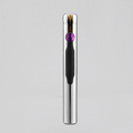 Ignite Culture slim silver flameless dual-arc lighter with a purple button and black grip on a neutral background.
