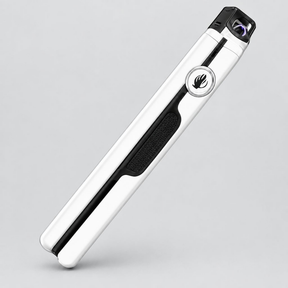 Ignite Culture slim white flameless dual-arc USB-rechargeable lighter with safety lid and windproof design